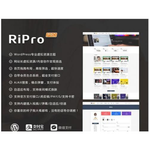 [wordpress模版] RiPro6.7.0主题完美去限制去后门版+share-ripro主题