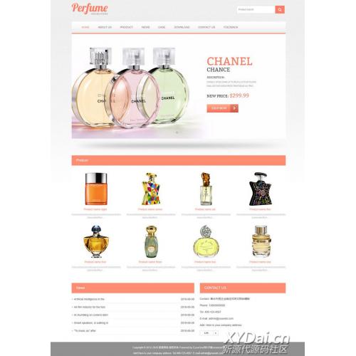 [其他模板] 易优CMS响应式香水外贸企业英文网站模板，EyouCMS外贸类企业网站模板